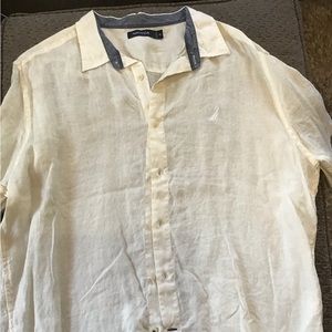 Men Nautica button up top. Size large